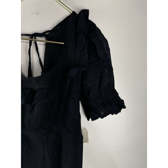 NEW FREE PEOPLE ENDLESS SUMMER Sz L NOW AND FOREVER MIDI MAXI DRESS Black Linen - Picture 10 of 10